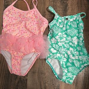 Pink and Green Girls' Swimsuits size 2t